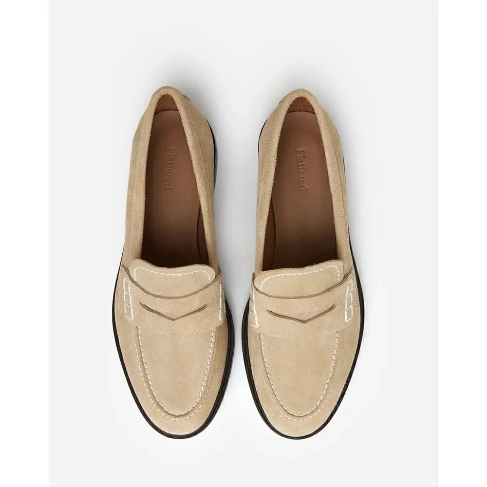 FLATTERED Sara Suede Beige Shoes MSRP $275 US Size 8.5, Euro size 39